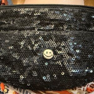 Black Sequin Clutch Bag